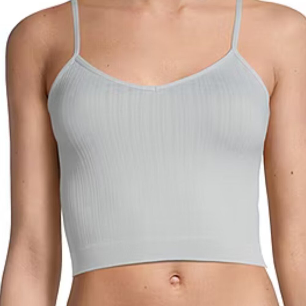 NEW Arizona Seamless Brami Gray/Harbor Fog Medium $28 Nylon Spandex Lightweight